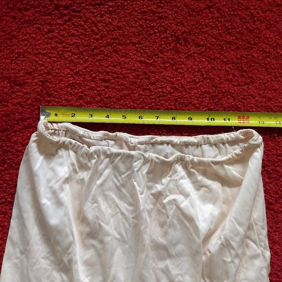 vintage 80s cream half slip petticoat midi length handmade - Picture 2 of 6